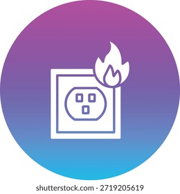Icono de Vector de fuego de electricidad. Se puede utilizar para aplicaciones de impresión, móviles y de Web.