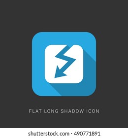 Electricity Flat blue long shadow Icon / Logo Design
