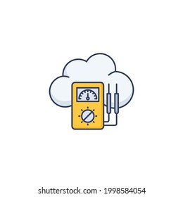 Icono plano eléctrico aislado en fondo blanco