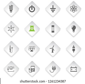 electricity flat rhombus web icons for user interface design
