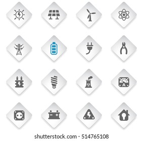 electricity flat web icons for user interface design