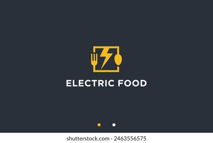 electricity with food logo design vector silhouette illustration