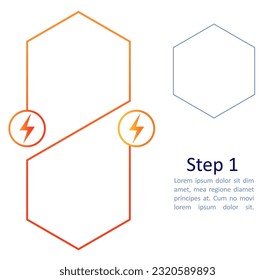 Electricity generation infographic chart design element set. Abstract vector symbols for infochart with blank copy spaces. Kit with shapes for instructional graphics. Visual data presentation