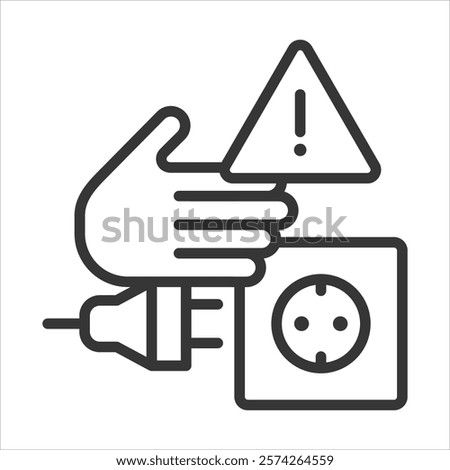 Electricity Hazard Icon Vector Illustration Outline