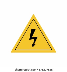 Electricity hazard sign vector design isolated on white background