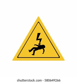 Electricity hazard sign vector design isolated on white background