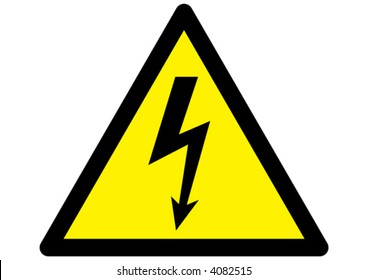 electricity Hazard symbol on warning sign
