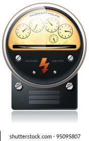 Electricity hydro power counter detailed vector