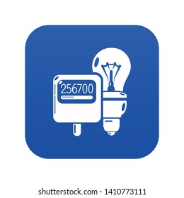 Electricity icon blue vector isolated on white background