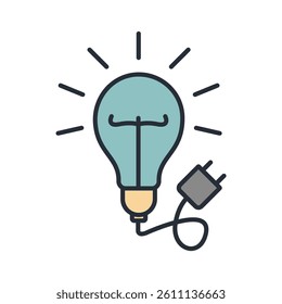 electricity icon collection .design style with background