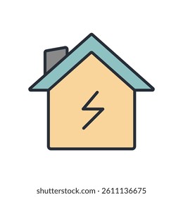 electricity icon collection .design style with background