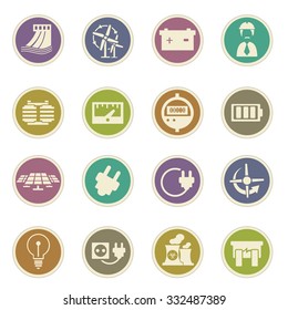 Electricity icon collection - vector silhouette illustration