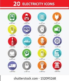 Electricity icon collection,Colorful version,vector