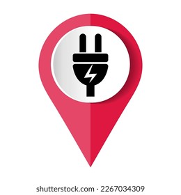 Electricity icon, energy, power, plug flat design vector illustration for web design and mobile applications.