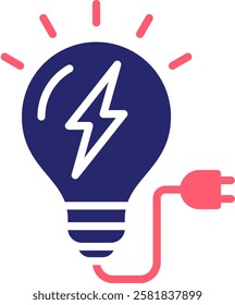 Electricity Icon Fill Vector Illustration