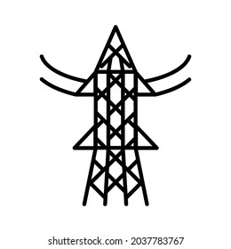 Electricity icon. Flat pictogram for web. Line stroke. Simple symbol isolated on white background. Outline vector eps10