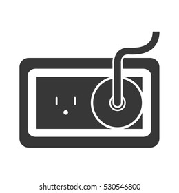 Electricity icon flat with plug and socket
