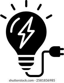 Electricity Icon Glyph Vector Illustration