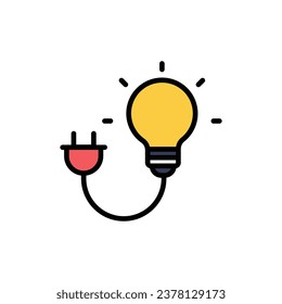 Electricity icon isolate white background vector stock illustration