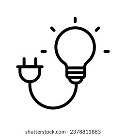 Electricity icon isolate white background vector stock illustration