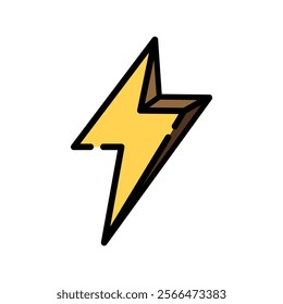 Electricity icon. Lightning bolt symbol. Flat vector design isolated illustration.