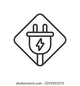 Electricity, icon in line design. Electricity, power, energy, electric, voltage, current, circuit on white background vector. Electricity editable stroke icon