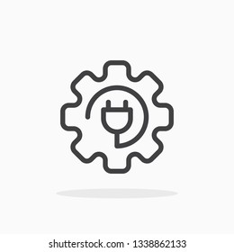 Electricity icon in line style. For your design, logo. Vector illustration. Editable Stroke.