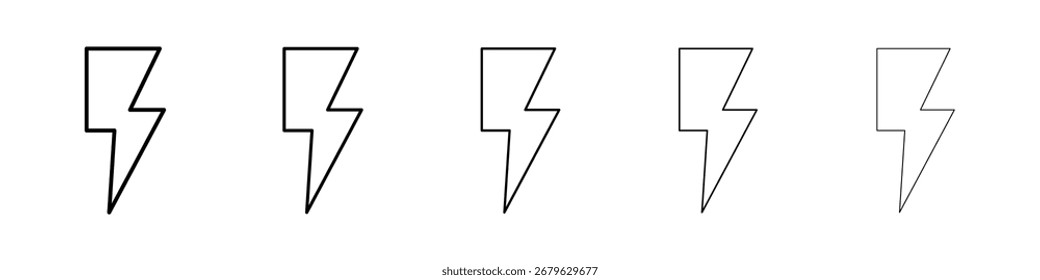 Electricity icon logo in stroke lines collection