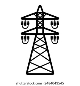 electricity icon or modern line symbol. Vector line art and icon design with bold outline. Black and white Pixel Perfect minimalistic symbol isolated white background. Silhouette simple thin sign