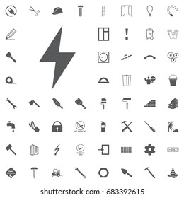 Electricity icon on the white background