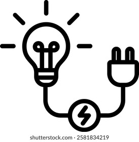 Electricity Icon Outline Vector Illustration