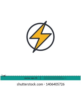 Electricity Icon, Power Symbol, Logo Template