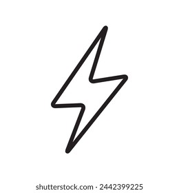 Electricity Icon, Power Symbol, vector flat liner illustration on white background..eps