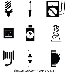 electricity icon set