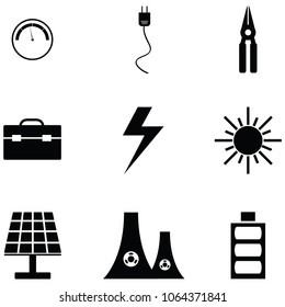 electricity icon set
