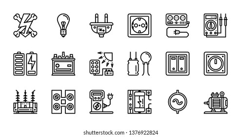 Electricity icon set