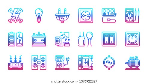 Electricity icon set