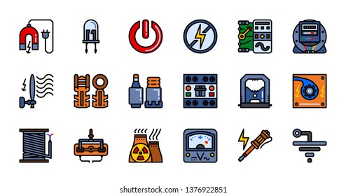 Electricity icon set