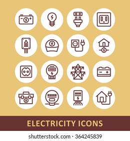 Electricity icon set