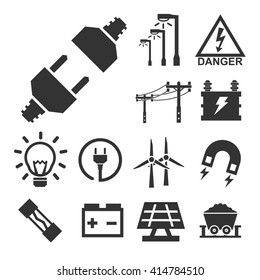 electricity icon set