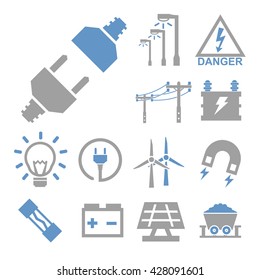 electricity icon set