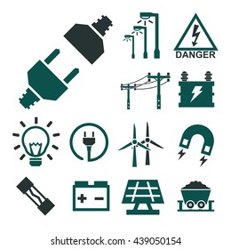 electricity icon set