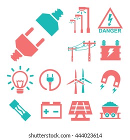 electricity icon set
