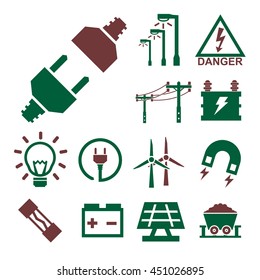 electricity icon set