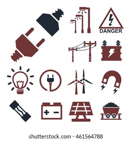 electricity icon set