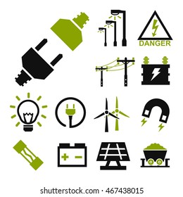 electricity icon set