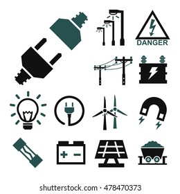 electricity icon set