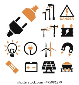 electricity icon set