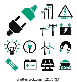 electricity icon set