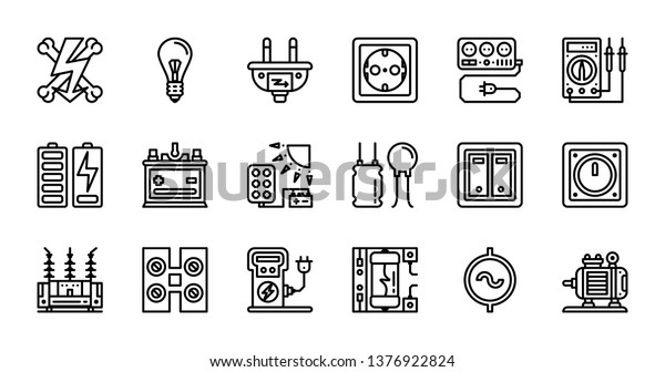 Electricity icon\
set